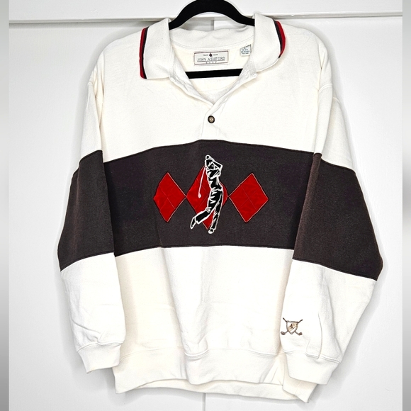 VTG JOHN ASHFORD GOLF Embroidered Sweater Sz L - Picture 6 of 9